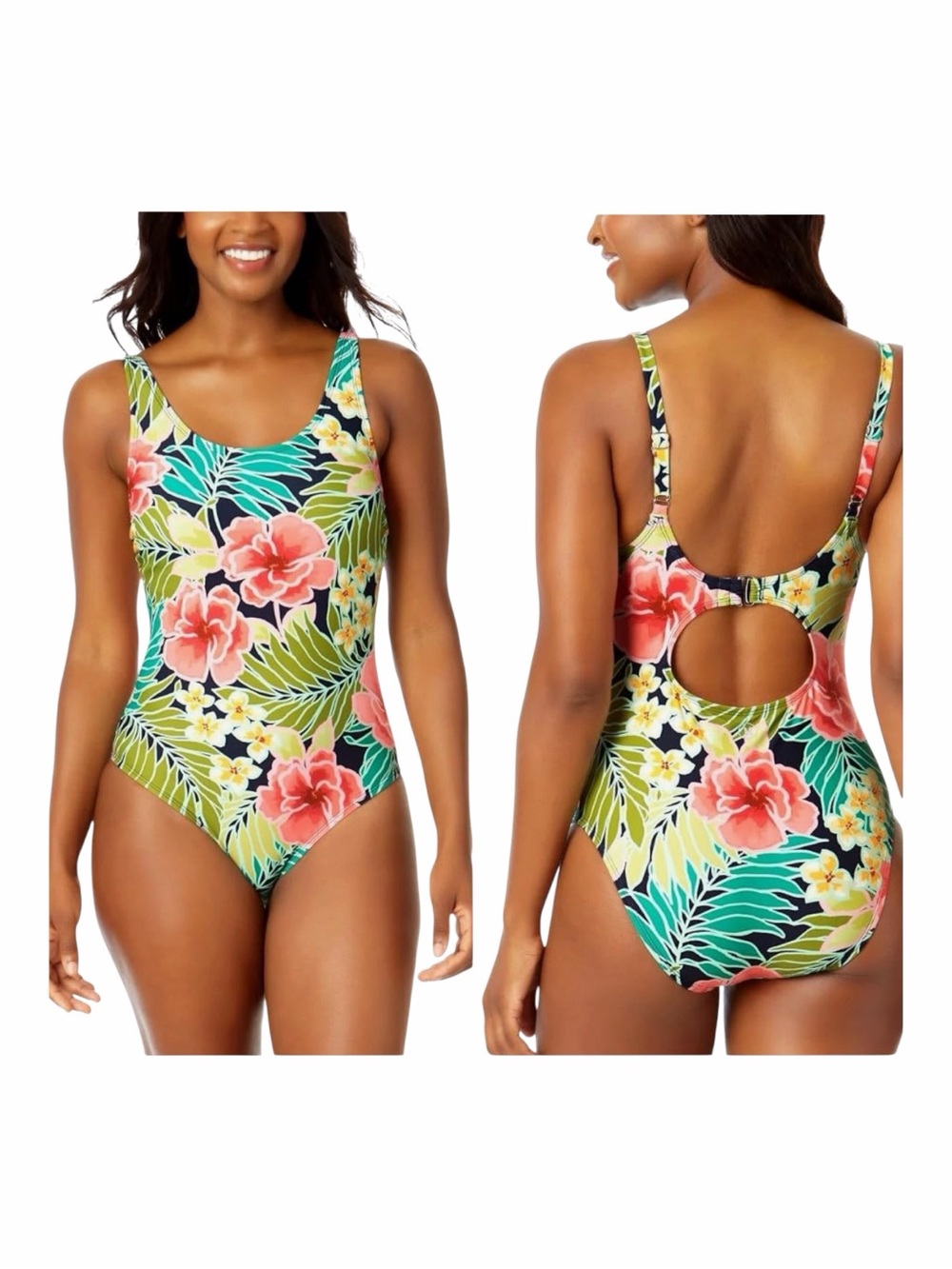Hurley Caribbean Dreamin' One Piece Swimsuit Medium Tropical Print | NEW